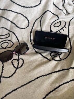 Ralph Lauren Black Sunglasses with Pink Temple Accents